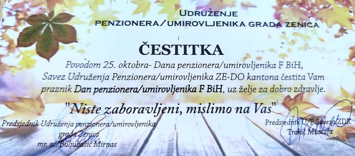 25.10. čestitka za Dan penzionera