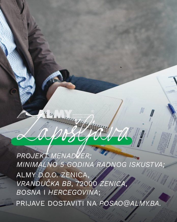 oglasZaPosaoAlmy - Projekt menadžer