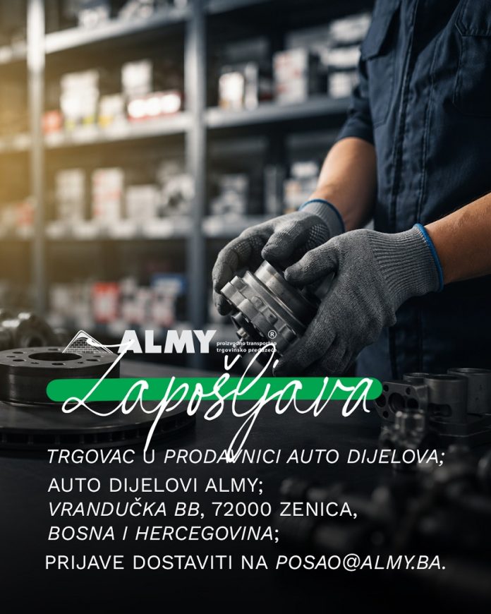 oglasZaPosaoAlmy - Trgovac Prodavnica Autodijelova